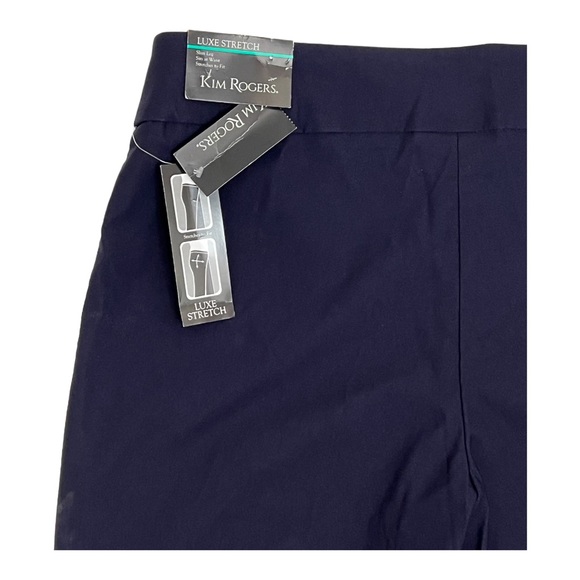 SOLD NWT Kim Rogers Women's Size 14 Average Luxe Stretch Slim Leg Navy Pull-on - Picture 4 of 7